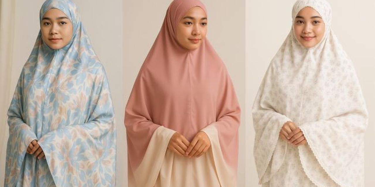 Mukena Warna Pastel Dan Gamis Shimmer Jadi Primadona